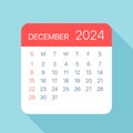 December 2024 Calendar Leaf - Vector Illustration