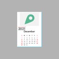 December 2021 Calendar Leaves Flat