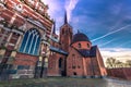 December 04, 2016: The Cathedral of Saint Luke in Roskilde, Denmark Royalty Free Stock Photo