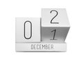 December changing date from 1 to 2