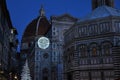 9 December 2017: Christmas in Florence, Christmas tree in Piazza del Duomo in Florence