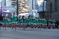 December 2018- Christmas street dancers in Santa Clause Parade in Vancouver, BC Canada