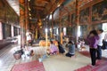 The Colourful Interior Of Wat Phnom Buddhist Temple Phnom Penh Cambodia