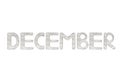 December. Creative hand drawn letters. Coloring page.