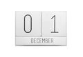 December 1 calendar Royalty Free Stock Photo