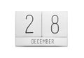 December 28 calendar Royalty Free Stock Photo