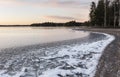 December day next to lake after frosty night Royalty Free Stock Photo