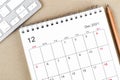 December 2021 desk calendar with pencil Royalty Free Stock Photo