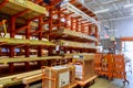 Lumber yard for finishing materials for repairs in the house at Home Depot home improvement store Royalty Free Stock Photo