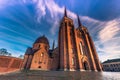 December 04, 2016: Front of the Cathedral of Saint Luke in Roskilde, Denmark Royalty Free Stock Photo