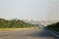 December 17 2022 - Hyderabad, Telangana, India: Indian Traffic on dusty streets