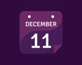 11 December, December 11 icon Single Day Calendar Vector illustration