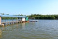 December 28 2022 - Kannur, Kerala, India: People enjoy the Backwater View in the Vayalapra Floating Park