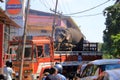 December 30 2022 - Kannur, Kerala, India: Transportion of an Elefant by truck