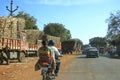 December 18 2022 - Karnataka, India: truck heavily overloaded with sugar cane is going to the factory