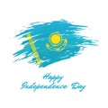 December 16, kazakhstan independence day, vector template. Kazakh flag painted with brush strokes on light background. Kazakhstan Royalty Free Stock Photo