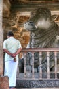 20 December 2021, largest Monolithic Nandi Statue at Hoysaleswara Temple, Glorious Nandi (Lord Shiva's bull)