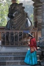 20 December 2021, largest Monolithic Nandi Statue at Hoysaleswara Temple, Glorious Nandi (Lord Shiva's bull)