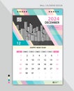 December 2024 layout, Wall calendar 2024 template pastel creative backgrounds, Desk calendar 2024 design, poster, planner,