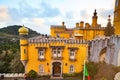 13 of December 2018 - Lisbon, Portuga: Pena Palace in Sintra. Famous landmark. Most beautiful castles in Europe