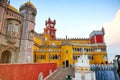 13 of December 2018 - Lisbon, Portuga: Pena Palace in Sintra. Famous landmark. Most beautiful castles in Europe