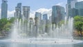 31 December 2023 in Malaysia A photo of a fountain dancing in a park. Royalty Free Stock Photo