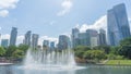 31 December 2023 in Malaysia A photo of a fountain dancing in a park. Royalty Free Stock Photo