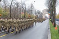 December 1 - Military parade of the national day of Romania. Royalty Free Stock Photo