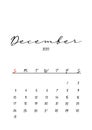 2023 December monthly calendar