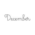 December Month Monoline Outline Lettering