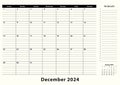 December 2024 Monthly Business Desk Pad Calendar