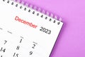 December 2023 Monthly desk calendar for 2023 year