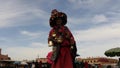 December 14 2015. Morocco, Marrakech. main square of Marrakesh - snake charmers, musicians and water carrier - 3 videos sequence