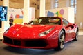 Beautiful Ferrari car presented at the exhibition.
