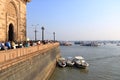 December 21 2022 - Mumbai, Maharashtra, India: Boats and Ferries near the Gateway of India Royalty Free Stock Photo