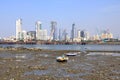 December 20 2022 - Mumbai, Maharashtra, India: Part of the sea front of Mumbai under road contruction, as seen from the Haji Ali