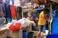 December 21 2022 - Mumbai, Maharashtra, India: People washing clothes in Dhobi Ghat Laundry District, a well known open air Royalty Free Stock Photo