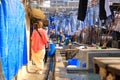 December 21 2022 - Mumbai, Maharashtra, India: People washing clothes in Dhobi Ghat Laundry District, a well known open air Royalty Free Stock Photo