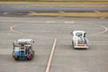 2018 December 14. Narita airport Japan. An airplne support car running into the parking place to service for next flight. Royalty Free Stock Photo