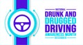 December is National Drunk and Drugged Driving Awareness Month background template. Holiday concept. Royalty Free Stock Photo