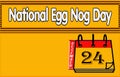 24 December, National Egg Nog Day, Text Effect on yellow Background Royalty Free Stock Photo