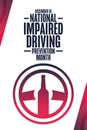 December is National Impaired Driving Prevention Month. Holiday concept. Template for background, banner, card, poster