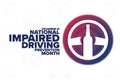 December is National Impaired Driving Prevention Month. Holiday concept. Template for background, banner, card, poster