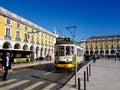 December 22nd, 2017, Lisbon, Portugal - traditional ground metro at the Commerce Square, also known as the Palace Yard