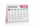 December 2020 Office Calendar Royalty Free Stock Photo