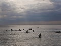 31 december 2016 otres beach sihanoukville cambodia, people bathing in the sea editorial