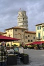 December 2022 Pisa, Italy: Buildings, streets, market of the city across the Topwe of Pisa, square of miracles