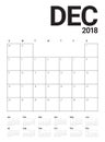 December 2018 planner calendar vector illustration