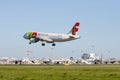 1 December 2022 PORTUGAL, LISBON: AIRPORTUGAL CS-TNX passenger plane took off the runway