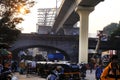 06 December 2022, Pune, India, Chhatrapati Shivaji bridge, this Heritage bridge link connecting the two banks of the river, link Royalty Free Stock Photo